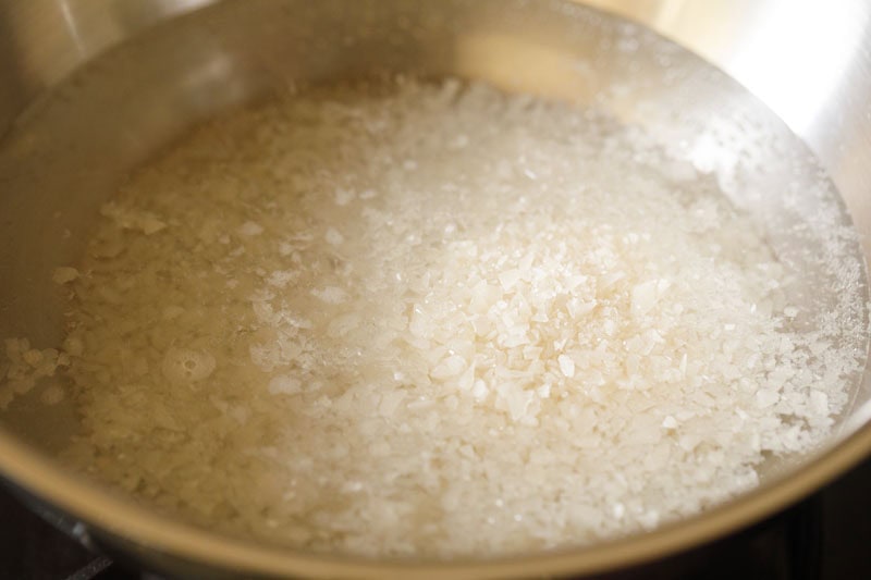 Boiling water with ada added.