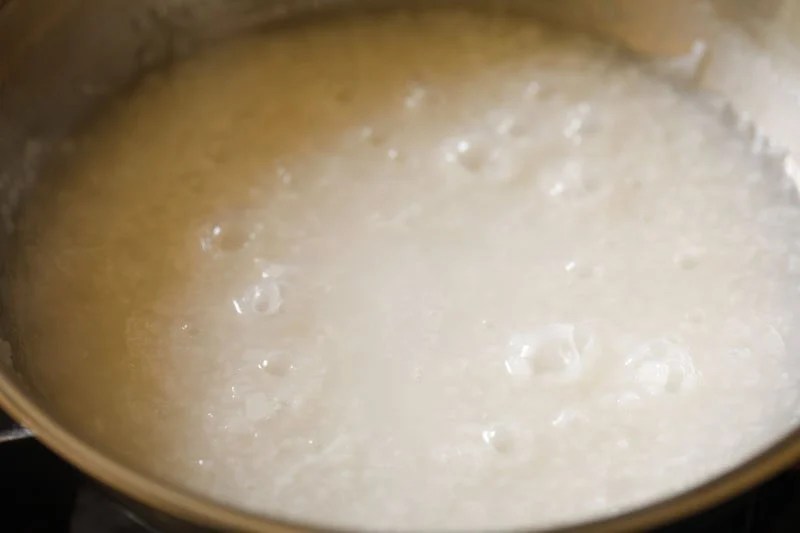 Ada cooking in water.