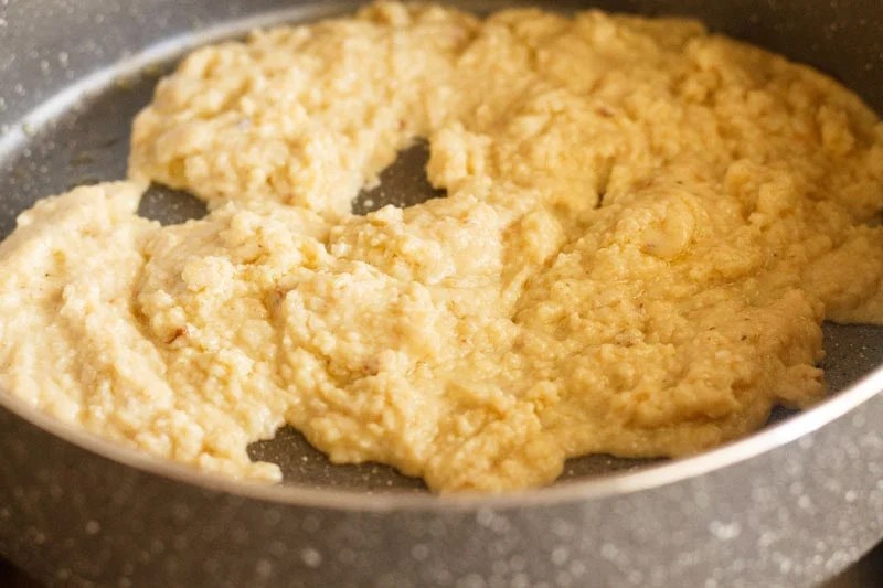 Mawa melting in pan.
